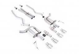 Ligne d'échappement inox Cat-Back à valves MILLTEK pour Ford Mustang MK7 5.0 V8 GT S650 Fastback (2024+)