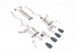 Ligne d'échappement inox Cat-Back à valves MILLTEK pour Ford Mustang MK7 5.0 V8 GT S650 Fastback (2024+)(Race)