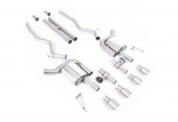 Ligne d'échappement inox Cat-Back à valves MILLTEK pour Ford Mustang MK7 5.0 V8 GT S650 Fastback (2024+)(Race)