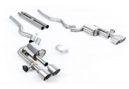 Ligne d'échappement inox Cat-Back à valves MILLTEK pour Ford Mustang MK7 5.0 V8 Dark Horse S650 FastBack (2024+)(Race)