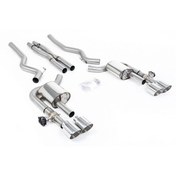 Ligne d'échappement inox Cat-Back à valves MILLTEK pour Ford Mustang MK7 5.0 V8 Dark Horse S650 FastBack (2024+)