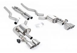 Ligne d'échappement inox Cat-Back à valves MILLTEK pour Ford Mustang MK7 5.0 V8 Dark Horse S650 FastBack (2024+)