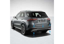 Diffuseur arrière + embouts échappements GLE63 AMG pour Mercedes GLE SUV V167 Pack AMG Facelift (07/2023+)