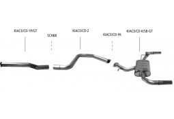 Echappement inox BASTUCK pour KIA Stinger Proceed CD GT 1,6l T-GDI Essence 204Ch (2019+)- Ligne Fap-Back à valves