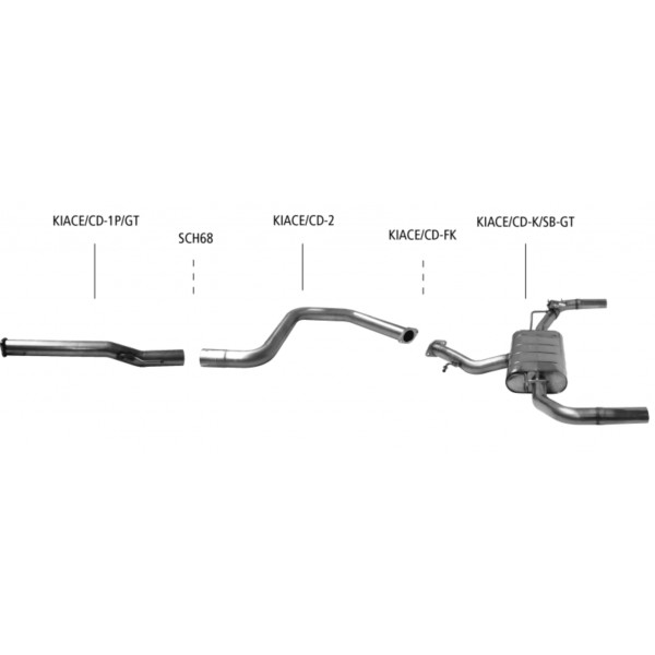 Echappement inox BASTUCK pour KIA Stinger Proceed CD GT 1,6l T-GDI Essence 204Ch (2019+)- Ligne Fap-Back à valves