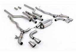 Ligne d'échappement inox Cat-Back à valves MILLTEK BMW M5 + Compétition (F90) (2020-2021) (Racing)