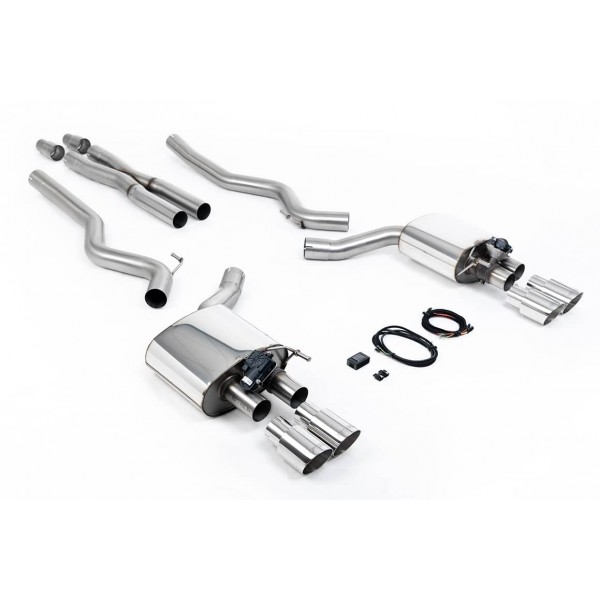 Ligne d'échappement inox Cat-Back à valves MILLTEK pour Ford Mustang GT 5.0 V8 (2015-2018)