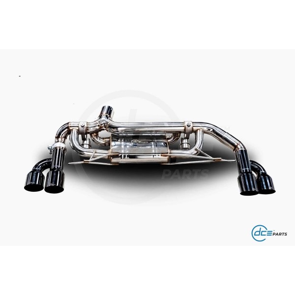 Echappement inox DCE PARTS pour BMW Serie 330e G20 G21 Pack M (2019+) - Silencieux à valves 4 Sorties