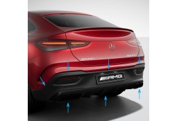 Diffuseur arrière + embouts échappements GLE63 AMG pour Mercedes GLE Coupé C167 Pack AMG Facelift (07/2023+)