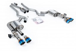 Ligne d'échappement inox Cat-Back à valves MILLTEK pour Ford Mustang MK7 2.3 EcoBoost S650 Fastback (2024+)(Race)