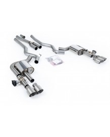 Ligne d'échappement inox Cat-Back à valves MILLTEK pour Ford Mustang MK7 2.3 EcoBoost S650 Fastback (2024+)(Race)