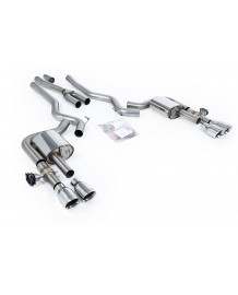 Ligne d'échappement inox Cat-Back à valves MILLTEK pour Ford Mustang MK7 2.3 EcoBoost S650 Fastback (2024+)(Race)