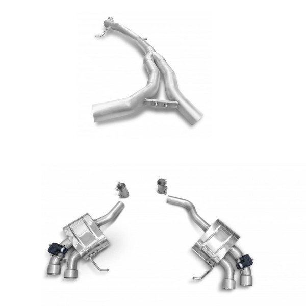 Echappement inox TUBI STYLE pour Porsche Macan R4 2.0 TFSI avec PSE (95.2B)(2021+)-Ligne fap-back à valves