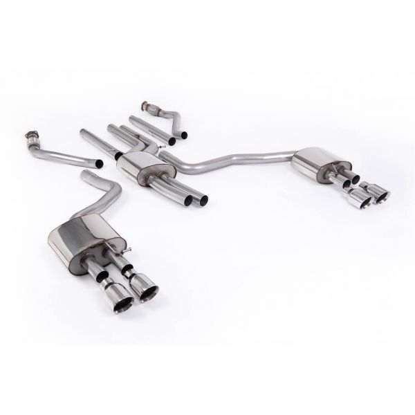 Ligne d'échappement inox Cat-Back à valves MILLTEK AUDI A6 3,0 TFSI V6 C7.5 S-line (2015-2018)