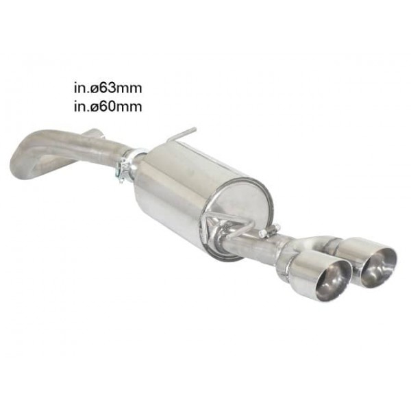 Silencieux d'échappement inox RAGAZZON pour VW Polo 5 WRC 2.0 220ch (2013+)