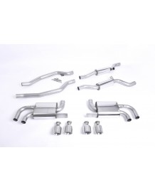 Ligne d'échappement inox Cat-Back MILLTEK Porsche Cayenne 958.1 4,8 V8 Turbo (2010-2014)(Homologuée)