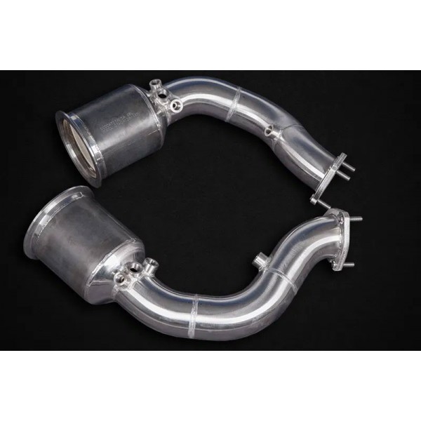 Downpipe + Catalyseurs Sport 250 CPSI / Suppression Fap CAPRISTO pour PORSCHE Cayenne Turbo GTS V8 E3 9YA (2017-2023)